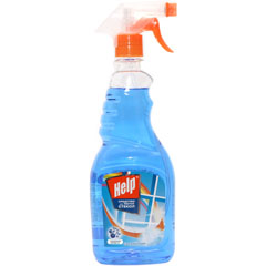 Моющее средство для стекол "HELP" свежий озон с курком 500 мл + 250 мл./1-0332/(12)