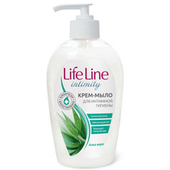 Мыло жидкое для интимной гигиены "LIFE LINE" крем алоэ вера 280 мл.(15)