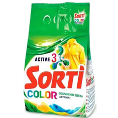 Стиральный порошок "SORTI" автомат голубой поток колор 1500 гр.(6)