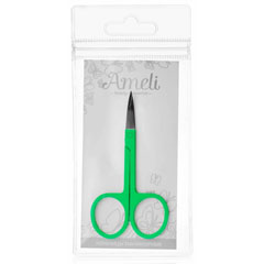 Ножницы маникюрные "AMELI" закругленные концы софт неон 1 шт.(36)