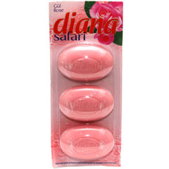 Мыло туалетное "DIANA SAFARI" rose/роза 3x115 345 гр.(20)