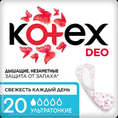 Прокладки "KOTEX" ежедневные ультратонкие део 20 шт.(16)