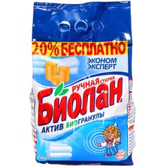 Стиральный порошок "БИОЛАН" эконом эксперт актив био гранулы ручная стирка пакет 2400 гр.(4)