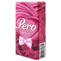 Носовые платки "PERO" 3-х слойное 10 шт. /в запайке 10 шт./(240)