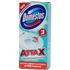 Чистящее средство "ДОМЕСТОС" стикер морская свежесть 3 шт.(20)