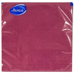 Салфетки бумажные "ЛИЛИЯ" 33*33 см бордовый  2-х сл. 20 шт.(15)