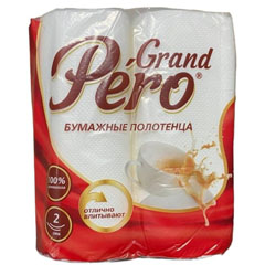 Полотенце бумажное "GRAND PERO" 2-х слойное 2 шт.(12)