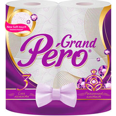 Бумага туалетная "GRAND PERO" 3-х слойная роскошный аметист  4 шт.(12)