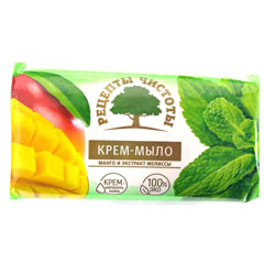 Мыло-крем "РЕЦЕПТЫ ЧИСТОТЫ" манго и экстракт мелиссы 100 гр.(96)