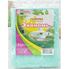 Салфетка "PROSTOMOY" вискозная экономка 25*30 3 шт.(50)