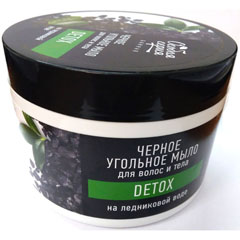 Мыло жидкое "ОСОБАЯ СЕРИЯ" угольное для волос и тела на ледниковой воде detox 500 мл.(12)