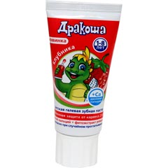 Зубная паста "ДРАКОША" гель клубника 60 гр.(30)