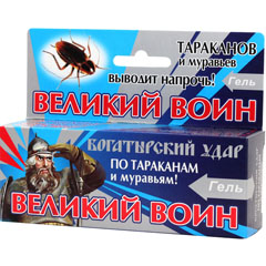 Средство от насекомых "ВЕЛИКИЙ ВОИН" гель от тараканов и муравьев шприц 45 гр.(60)