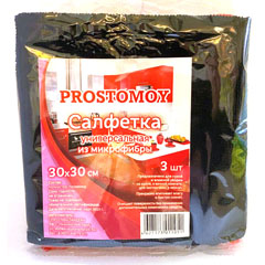 Салфетка "PROSTOMOY" микрофибра 30*30 3 шт.(30)