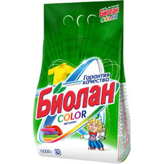 Стиральный порошок "БИОЛАН" автомат колор яркий цвет пакет 6000 гр.(2)