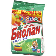 Стиральный порошок "БИОЛАН" автомат колор яркий цвет пакет 4000 гр.(3)