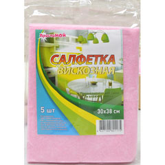 Салфетка "PROSTOMOY МОЙ ДОМОВОЙ" вискозная 30*38 5 шт.(30)