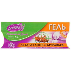 Средство от насекомых "ДОМОВОЙ ПРОШКА" гель от тараканов и муравьев эконом шприц 15 гр.(50)