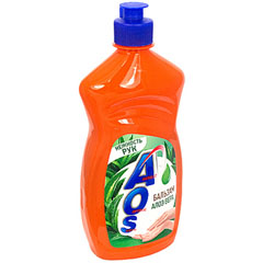 Моющее средство для посуды "AOS" extra power бальзам алоэ вера 400 гр.(20)