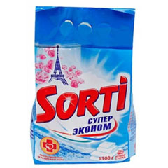 Стиральный порошок "SORTI СУПЕР ЭКОНОМ" ручной 1500 гр.(6)