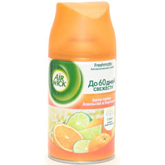 Освежитель воздуха "AIR WICK" сменный блок аэрозоль анти-табак бодрящий апельсин и бергамот 250 мл.(6)