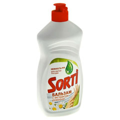 Моющее средство для посуды "SORTI" clean & care бальзам с экстрактом ромашки 400 гр.(20)