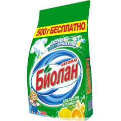 Стиральный порошок "БИОЛАН" автомат апельсин и лимон актив био гранулы пакет 2400 гр.(4)