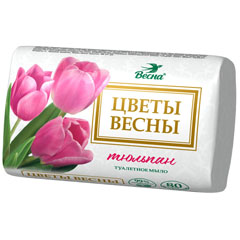 Мыло туалетное "ЦВЕТЫ ВЕСНЫ" тюльпан 90 гр.(72)