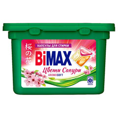 Моющее средство для стирки "BIMAX" капсулы цветы сакуры пластиковая уп. 12 шт.*13 гр.(4)