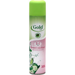 Освежитель воздуха "GOLD WIND" green coctail/ зеленый коктейль  300 мл.(12)