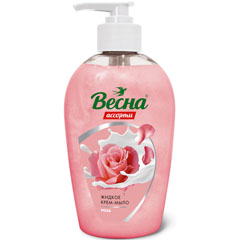 Мыло жидкое "ВЕСНА АССОРТИ" крем  роза  диспенсер 280 гр.(15)