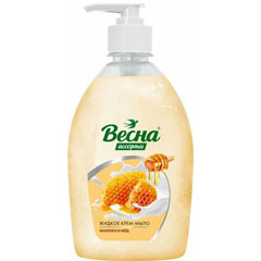 Мыло жидкое "ВЕСНА АССОРТИ" крем молоко и мед диспенсер 500 гр.(10)