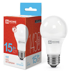 Лампа светодиодная "IN HOME" LED-A60-VC 15Вт E27 6500К 1430Лм 1 шт.(10)
