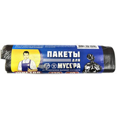 Мешки для мусора "ТОВ.ЧИСТОВ" ПНД рулон черный 120 литров 10 шт.(35)