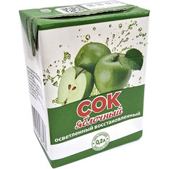 Сок  "ЯБЛОЧНЫЙ" ГОСТ/ШТК осветленный тетра-пак 0,2 л.(27)