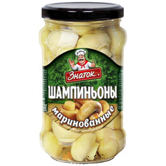 Шампиньоны маринованные "ЗНАТОК" ст/б 280 гр./314 мл.(12)