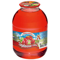 Нектар "ДЕРЕВЕНСКИЕ СОКИ" осветленный Яблочно-Клубничный СКО 3 л./в упаковке 4 шт,/(4)