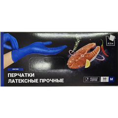 Перчатки "ADM" хозяйственные латексные прочные M 25 пар/ 1 коробка(10)