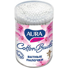 Палочки ватные "AURA BEAUTY" стакан 100 шт.(48)