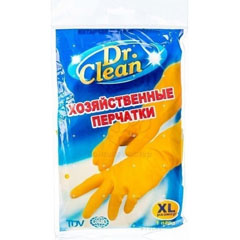 Перчатки "DR. CLEAN " хозяйственные резиновые размер XL 1 пара.(240)