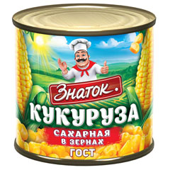 Кукуруза сладкая "ЗНАТОК" натуральная в/с ж/б 340 гр./425 мл.(24)