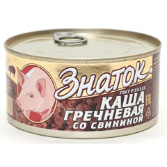 Каша гречневая "ЗНАТОК" со свининой ГОСТ ж/б 325 гр.(24)