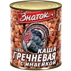 Каша гречневая "ЗНАТОК" с индейкой ГОСТ ж/б 338 гр.(30)