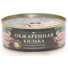 Килька "ЗА РОДИНУ" обжаренная в томатном соусе ж/б (ключ) 240 гр.(18)