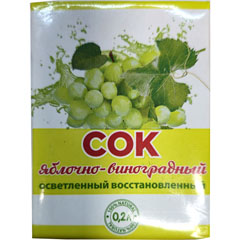 Сок  "ЯБЛОЧНО-ВИНОГРАДНЫЙ" осветленный ГОСТ/ШТК тетра-пак 0,2 л.(27)