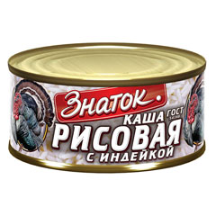 Каша рисовая "ЗНАТОК" с индейкой ГОСТ ж/б 325 гр.(24)