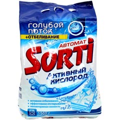 Стиральный порошок "SORTI" автомат активный кислород/голубой поток 1500 гр.(6)