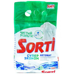 Стиральный порошок "SORTI СУПЕР ЭКОНОМ" автомат голубой поток 1500 гр.(6)