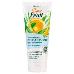 Пенка для умывания "ВIТЭКС SUPER FRUIT" пилинг очищающая чай матча/апельсин/ана кислоты 200 мл.(15)
