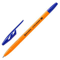 Ручка шариковая "BRAUBERG ULTRA ORANGE" узел 0,7 мм синяя 1 шт /в запайке 50 шт/.(50)